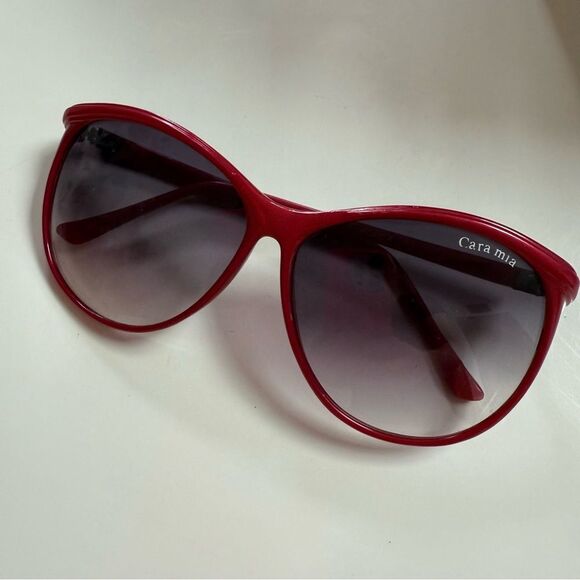 Vintage Handmade in Korea Red Cara Mia Oversized Retro  Sunglasses main image 6